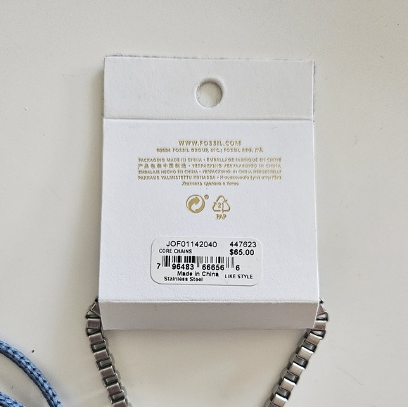 NWT Fossil Ellis Vintage Casual Stainless Steel Chain Bracelet - Picture 4 of 8